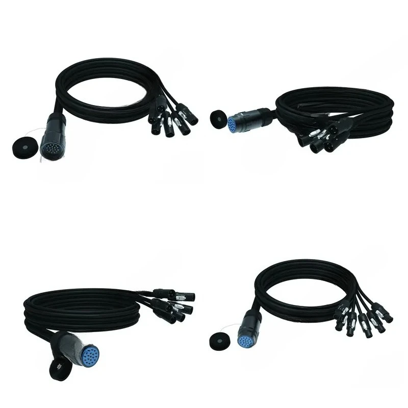 Industrial Applications IP67 Waterproof 19-Pin Powercon True1 Male Connector 6-Head Socapex Style Copper Rubber