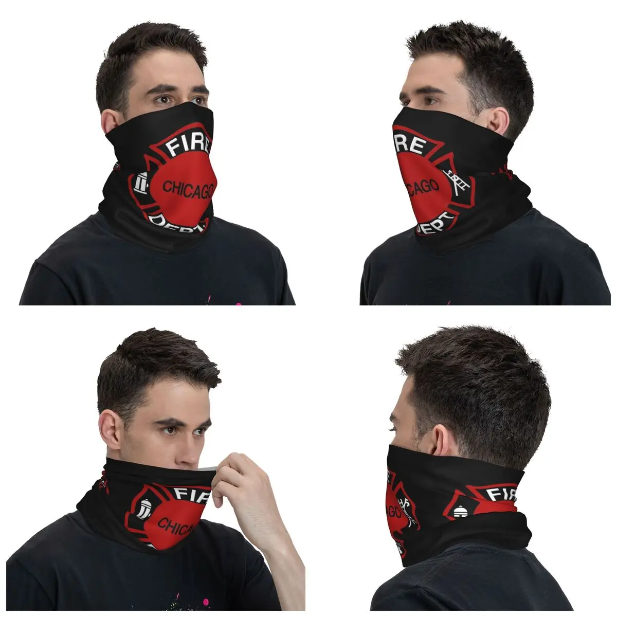 Cfd Chicago Unites States Firefighter Fire Rescue Bandana Neck Cover Balaclavas Wrap Scarf Multifunctional Headband Hiking Adult