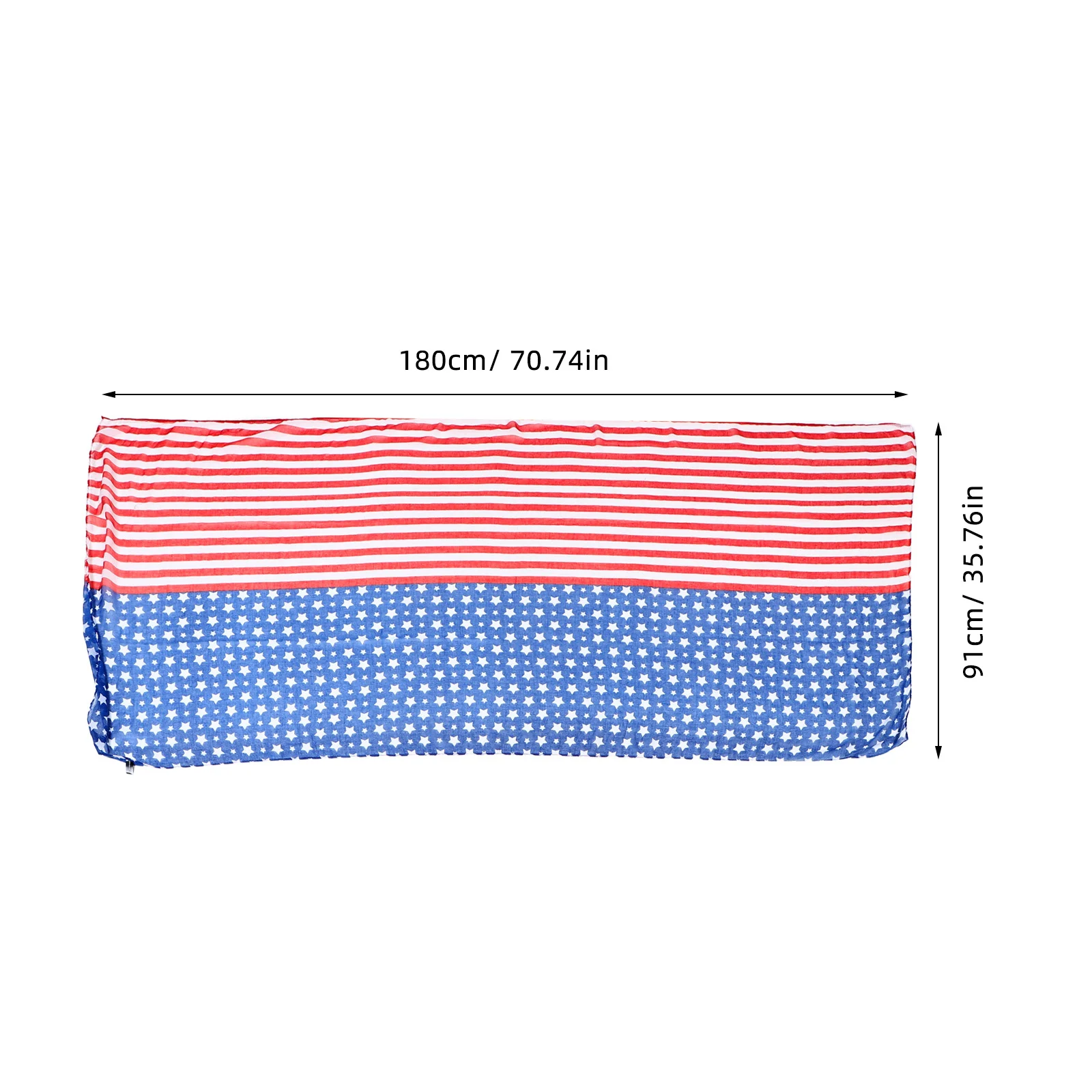 American Flag Yarn Scarf Star Stripe Print Soft Comfortable Fashionable Patriotic Celebrations Women Fall Spring