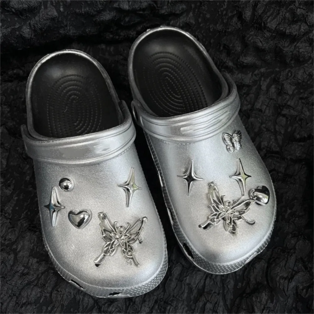 1Set INS Heart Shoe Charms Set Butterfly DIY Hole Shoes Detachable Shoes Accessories Shoe Jewelry Shoe Decor