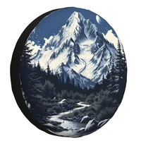 1 Uds. Cubierta de neumático de repuesto de cuero PU de PVC blanco y negro puro, accesorios para cubiertas de ruedas de montaña, río y Luna para Suzuki Jimny Jeep Nissan