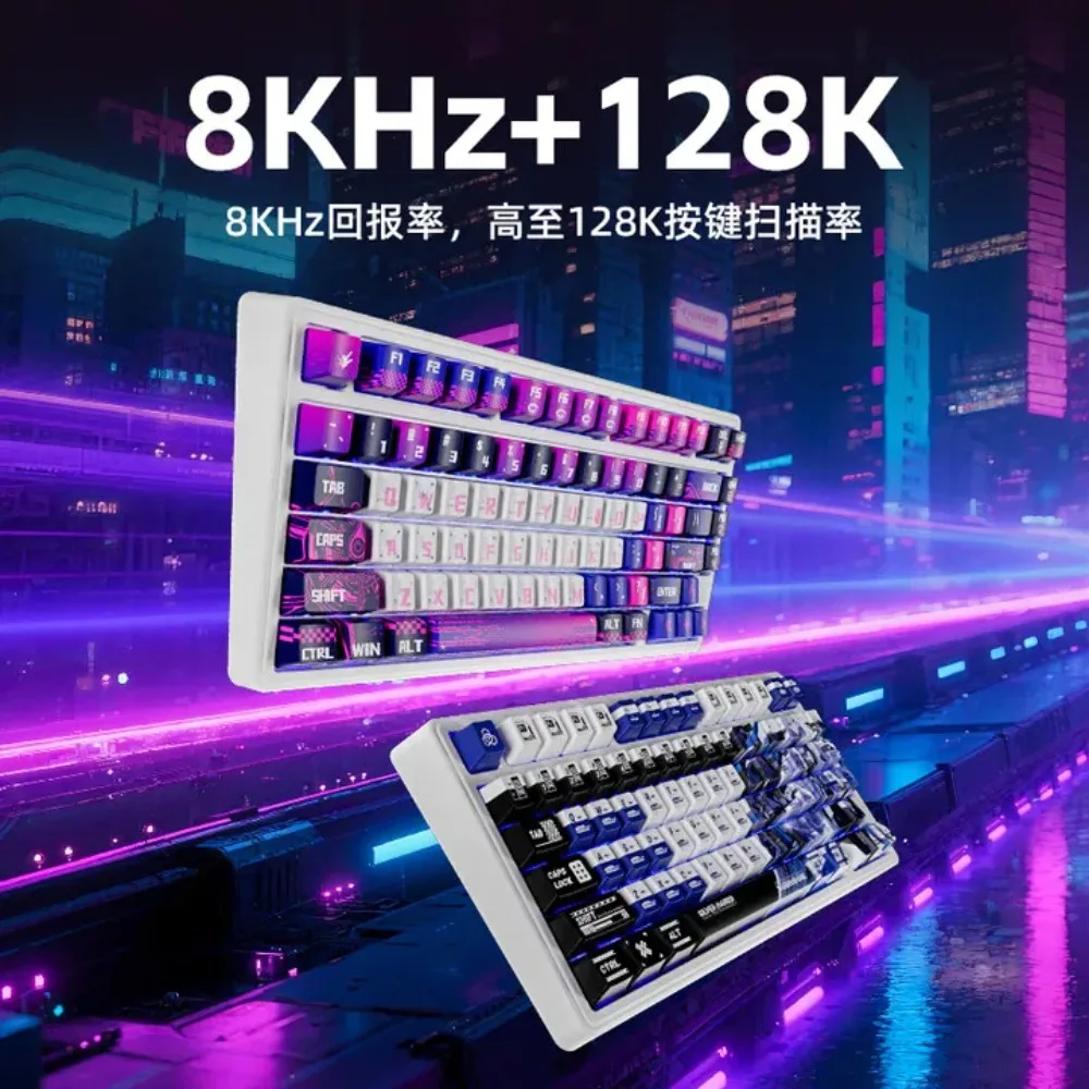 Rk R75pro Keyboard Mekanik Sakelar Magnetik Mode Tunggal Berkabel 0.1ms Latensi Rendah RT0.005mm Hot Swap Dengan Tombol Putar Keyboard Gaming PC