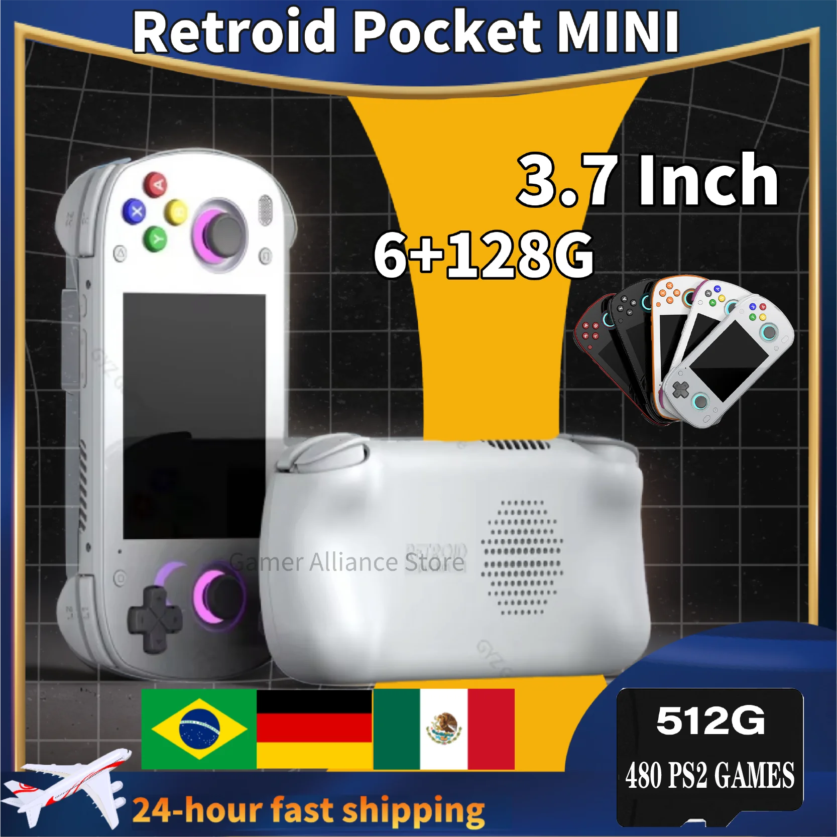 Retroid Pocket MINI RP MINI Retro Handheld Game Console Video Game Consoles Android PSP PS2 SD865 3.7 Inch OLED HD Screen 6+128G