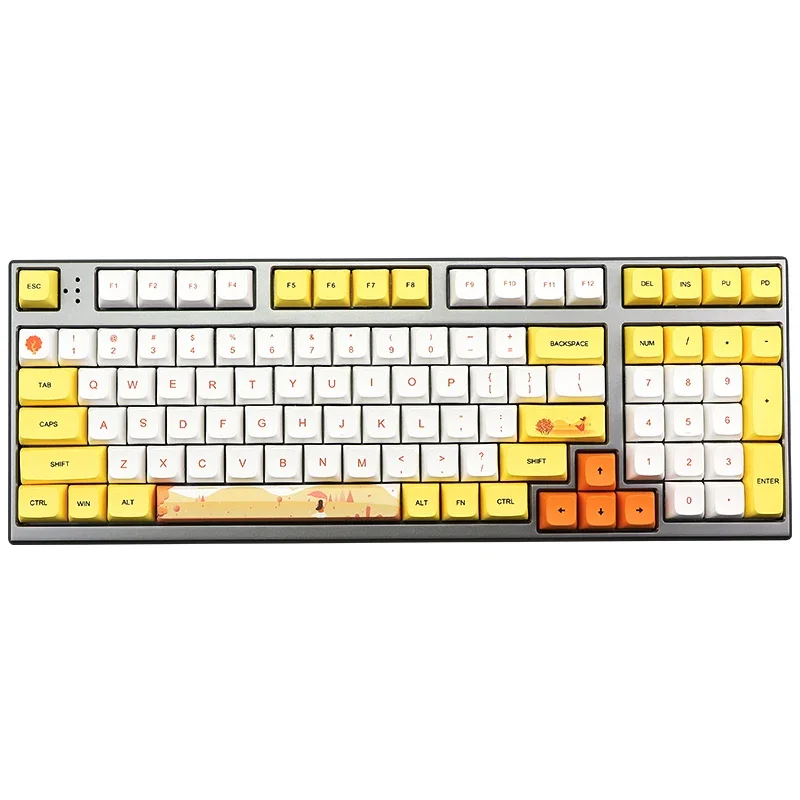 Qiuyun Sublimation 129-key PBT mechanical keyboard keycap GH60/64/68/96/104 full set of customization