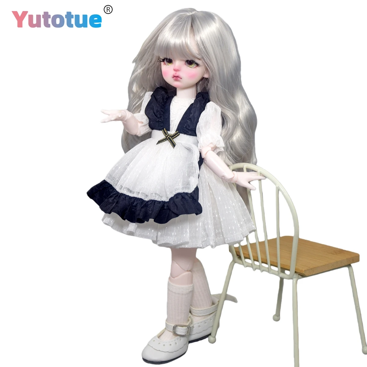 

YUTOTUE 30cm Height Girl Doll Toy Silver Wigs Dress Shoes Handpainted Makeup Lifelike 1/6 BJD Doll Kids Gift
