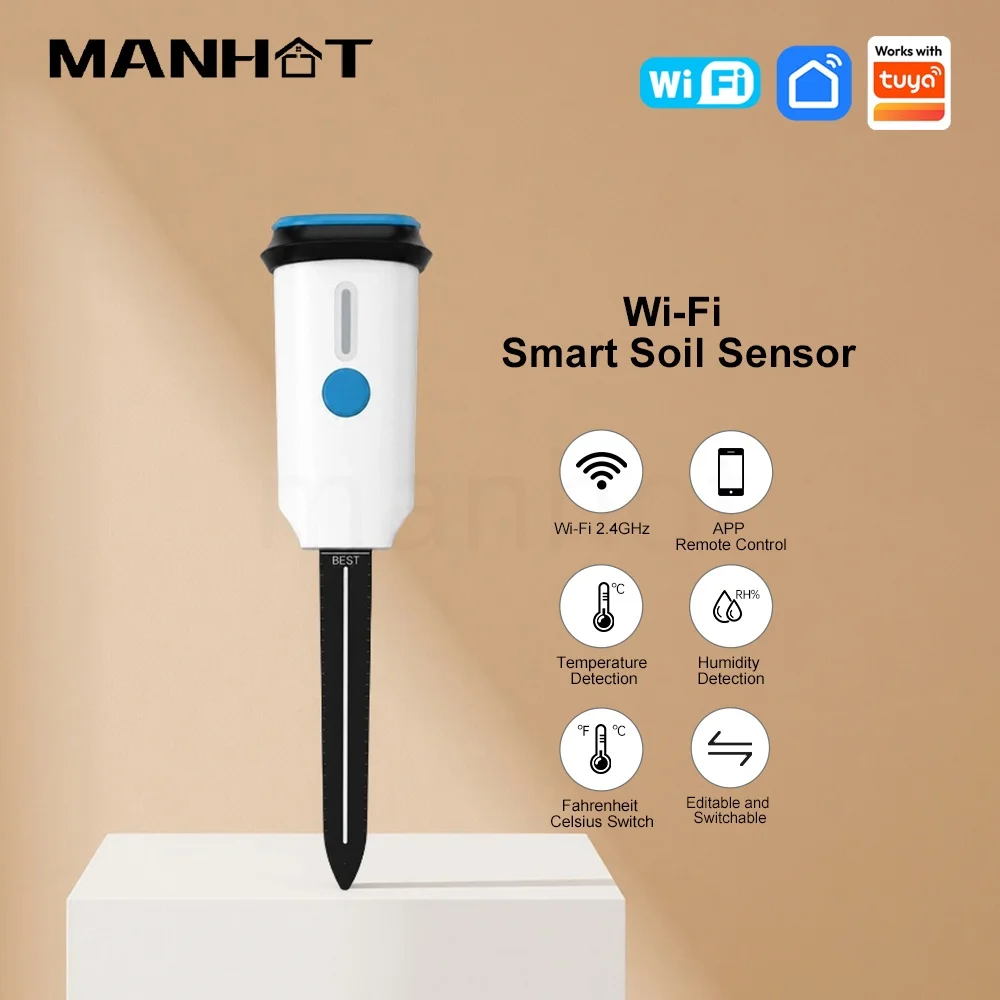 MANHOT WiFi Smart Soil Sensor with app control