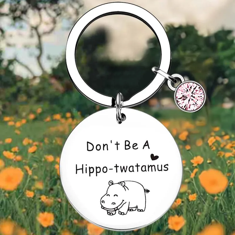 Hippo Lover Key Chain Ring Hippopotamus Gift keychains pendant Hippo Best Friend Gift