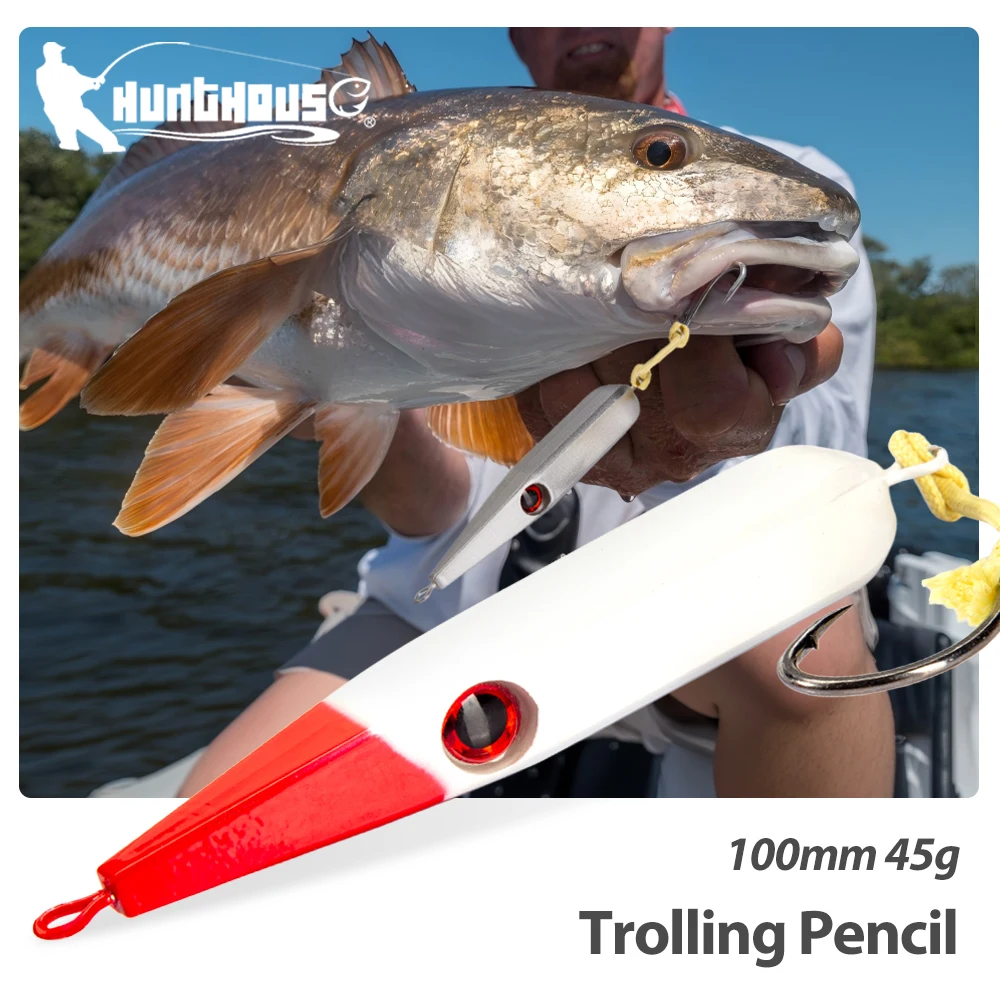 Hunthouse GT Sinking Pencil Fishing Lure Hard Bait Jackbait Slow 100mm 45g Walk The Dog Saltwater Trolling For Seabass equipment