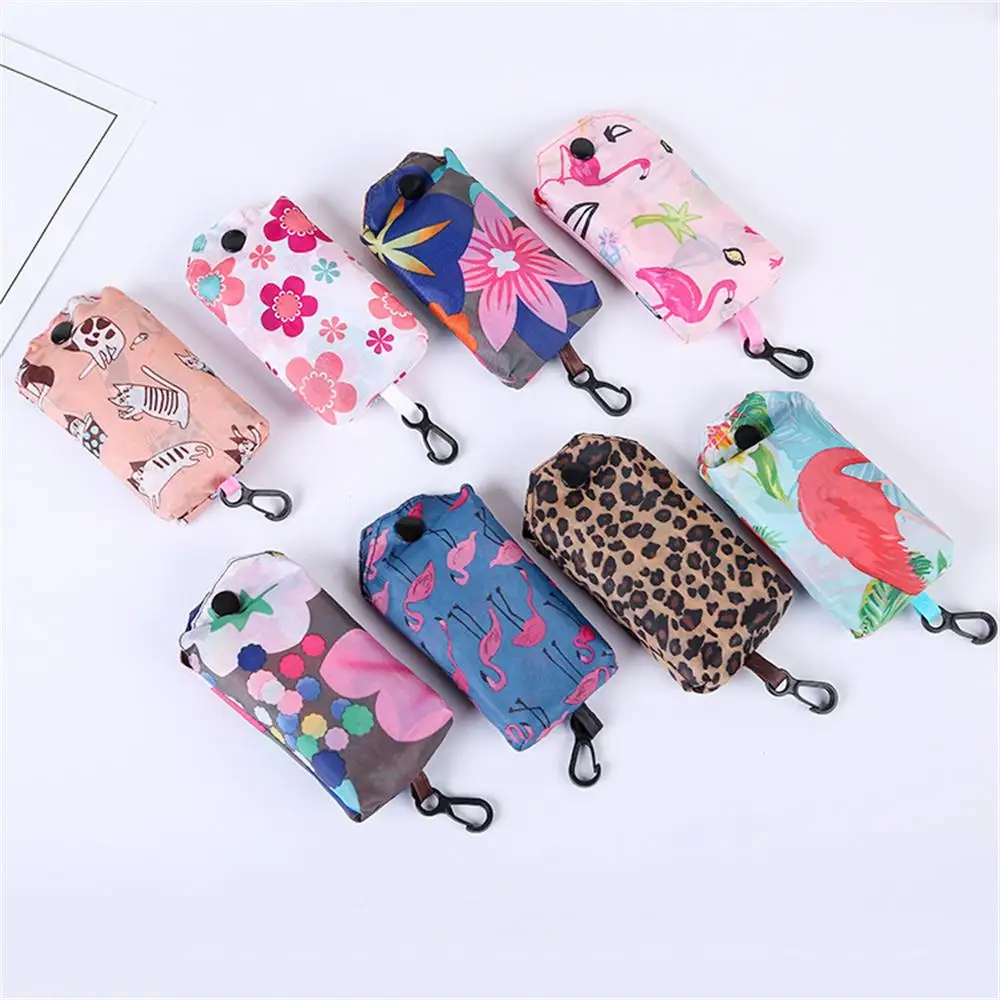 1~4PCS Recyclable Bag Fashionable Water Proof Washable Sustainable Foldable Innovative Foldable Floral Pattern Shopping Bag