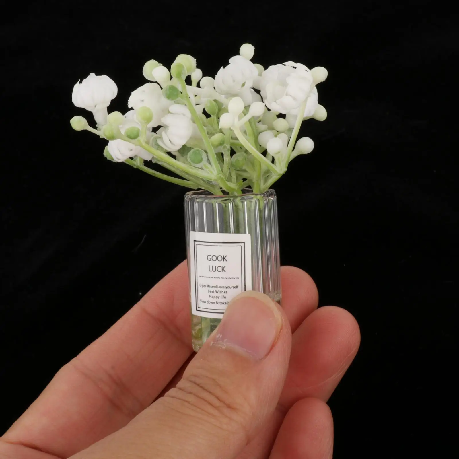 

Lovely 1:6 1:8 Doll House Arrangement Mini Plastic Jasmine with Bottle Decor