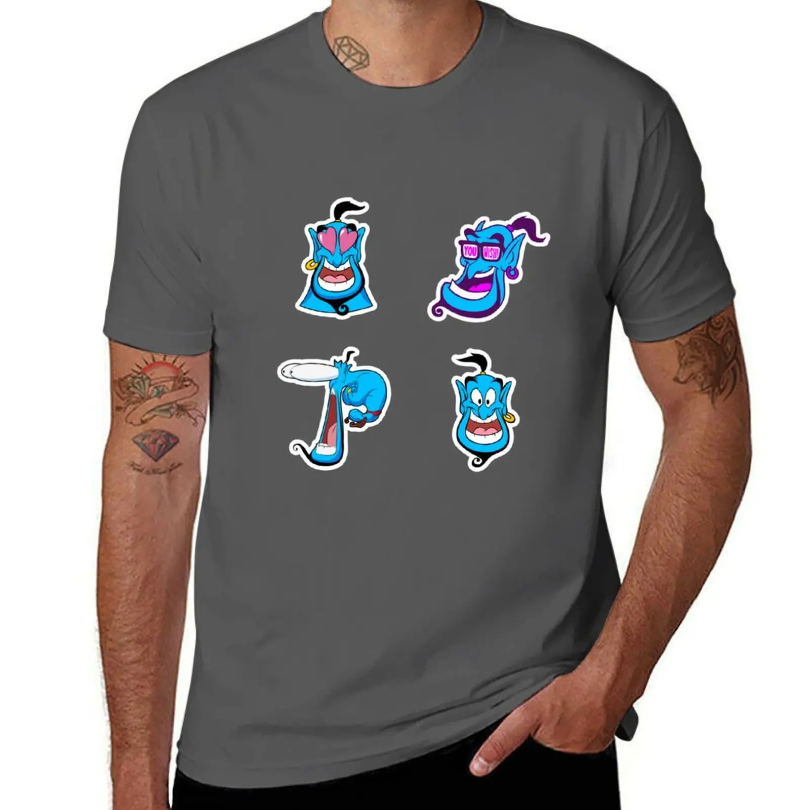 

Aladdin Genie You Wish Sticker Aladdin Genie Fall In love Sticker |Aladdin Genie Blanket T-Shirt man tshirt T-Shirt