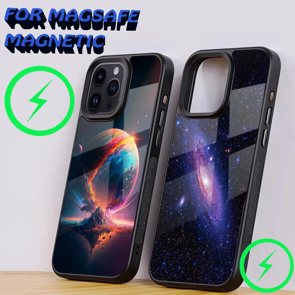 

Space For Galaxy Universe Phone Case For iPhone 16,15,14,13,12,11,Plus,Pro,Max Mini Magsafe Magnetic Wireless Charging