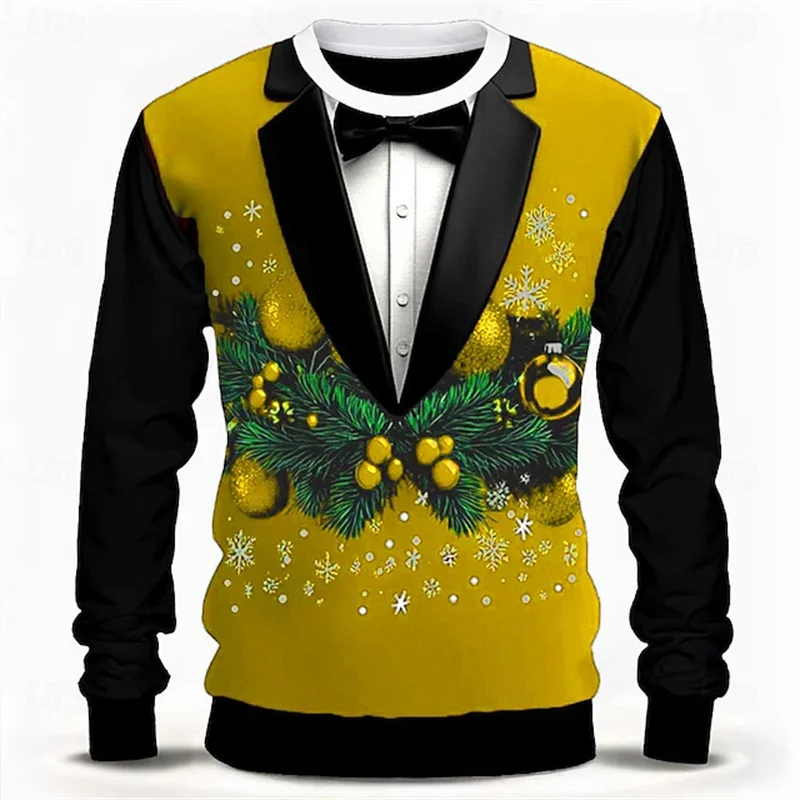 

Funny Merry Christmas Hoodie Fashion 3D Printing Sweatshirt Party Christmas Tree Sweatshirts Long Sleeve Round Neck Hoodies