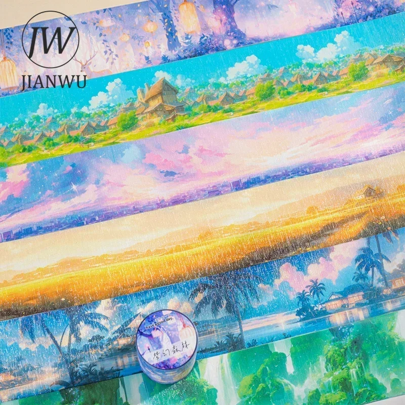 JIANWU 60mm*200cm Travel with Beautiful Scenery Series Dreamy Landscaping Material Collage PET Tape Creative Journal  Stationery