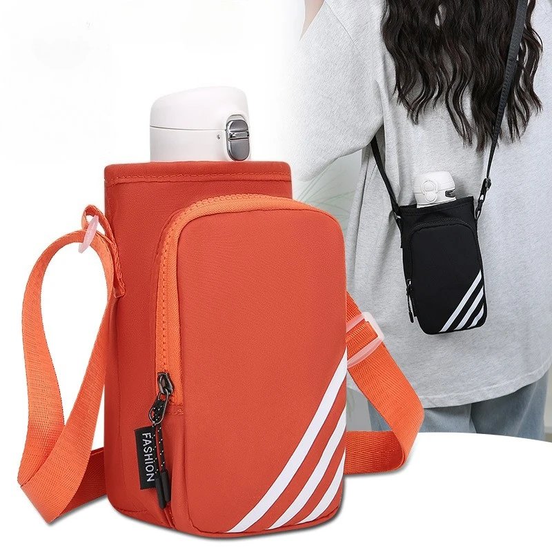 

New Simple Striped Women's Shoulder Bag, Casual Mini Messenger Bag, Travel Versatile Water Cup Bag for Women