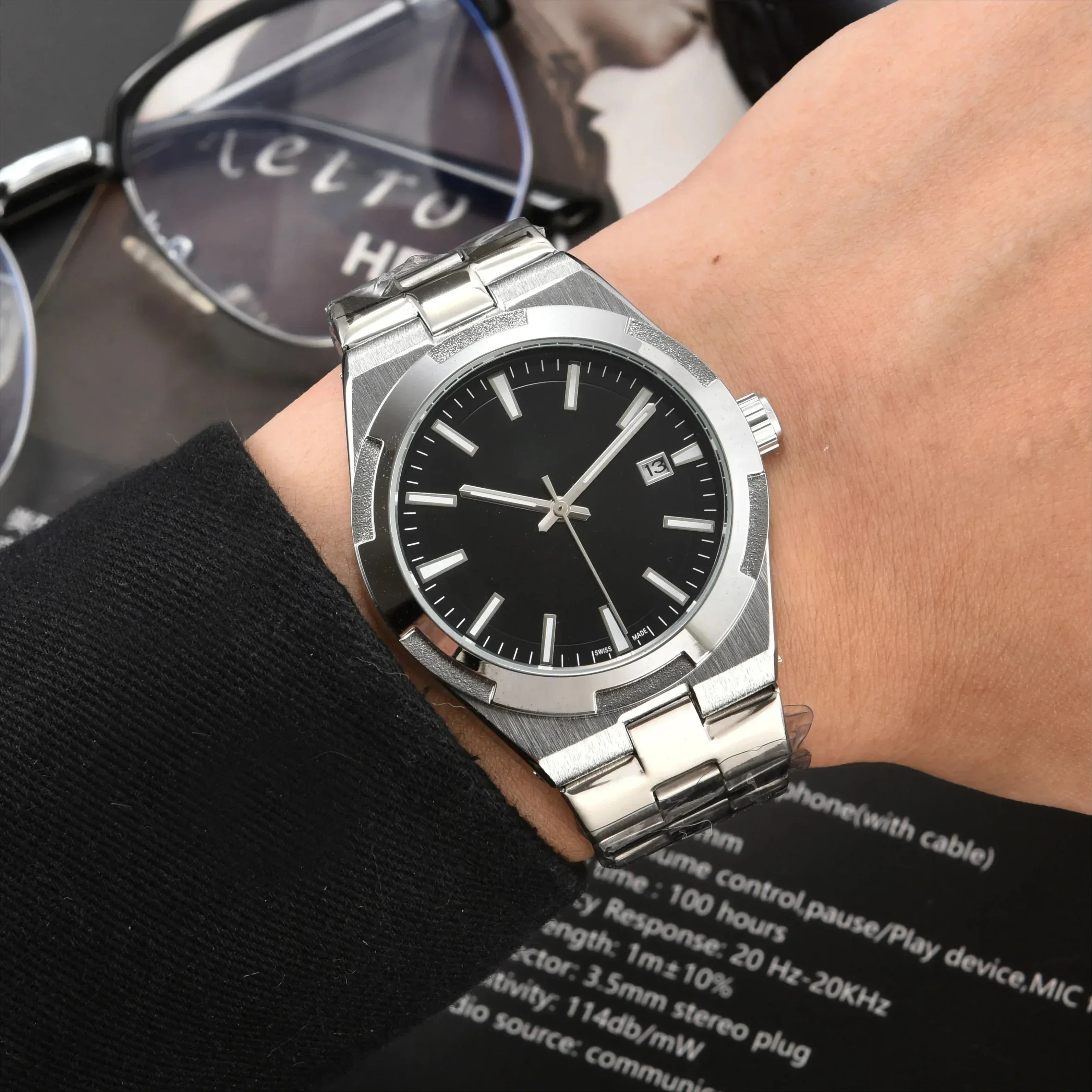 2025 AAA+ Automatic Mechanical Watches Business Casual Stainless Steel Sapphire Water Resistant Men Moon Phase Luminous Watch