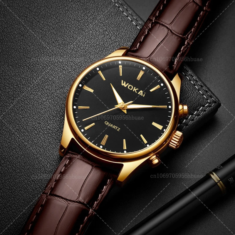 High Quality Fashion Men's Business Belt Quartz Watch Boy Ray Personality Simple Student Clock Retro Classic