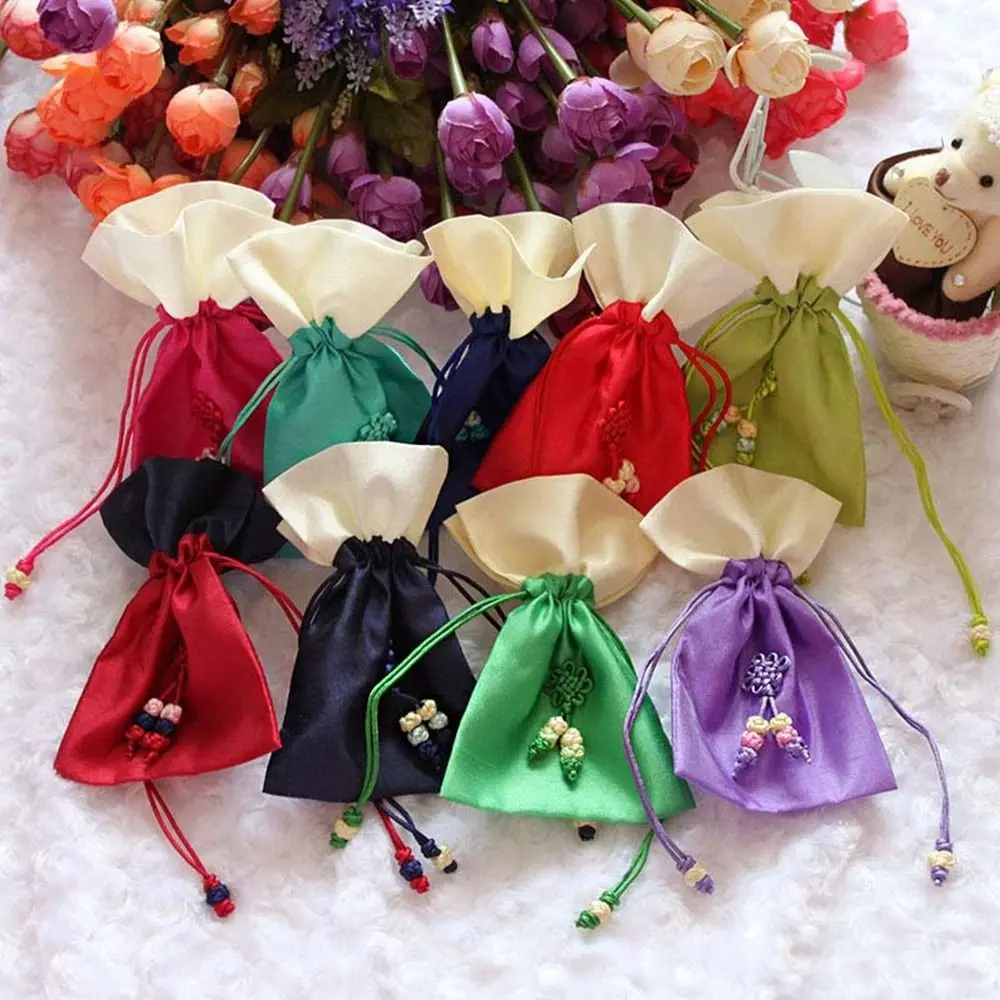 Chinese Knot Drawstring Storage Bag Candy Bag Spice Bag Chinese Style Sachet for Filled Fragrant Herbs Small Pouch