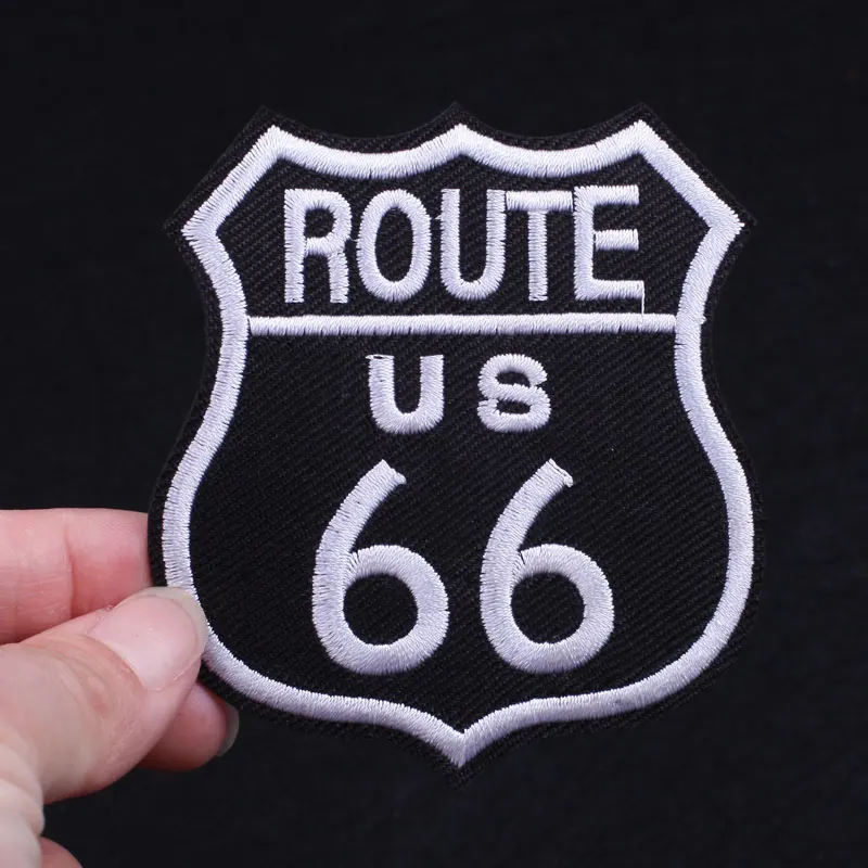 10pcs US ROUTE 66 Iron on Patches Stickers Clothing Thermoadhesive Patches Animal Embroidered Biker Patches for Clothing Badge