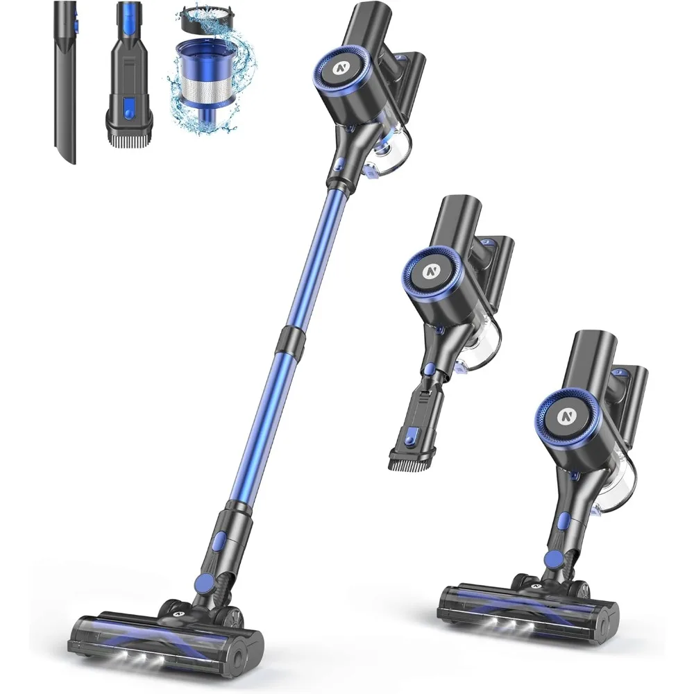 Cordless Vacuum Cleaner, Stick Vacuum with 3 Powerful Suction Modes, Max 45 Mins Runtime, Anti-Tangle Vacuum Cleaner for Home