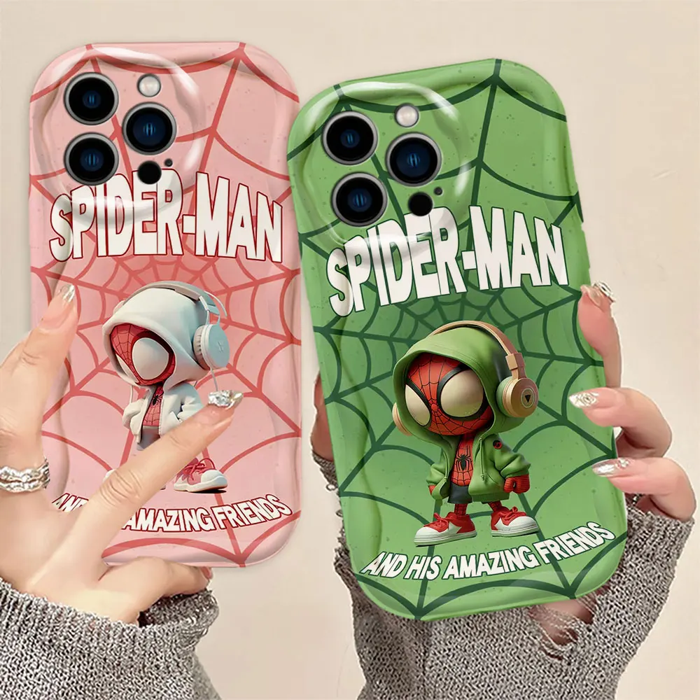 Spider-Man Deadpool Hulk 3D Wave Phone Case For Samsung Galaxy A02 A03 A04 A05 A05S A06 A10 S20 S22 S23 S24 M54 4G Silicone Case