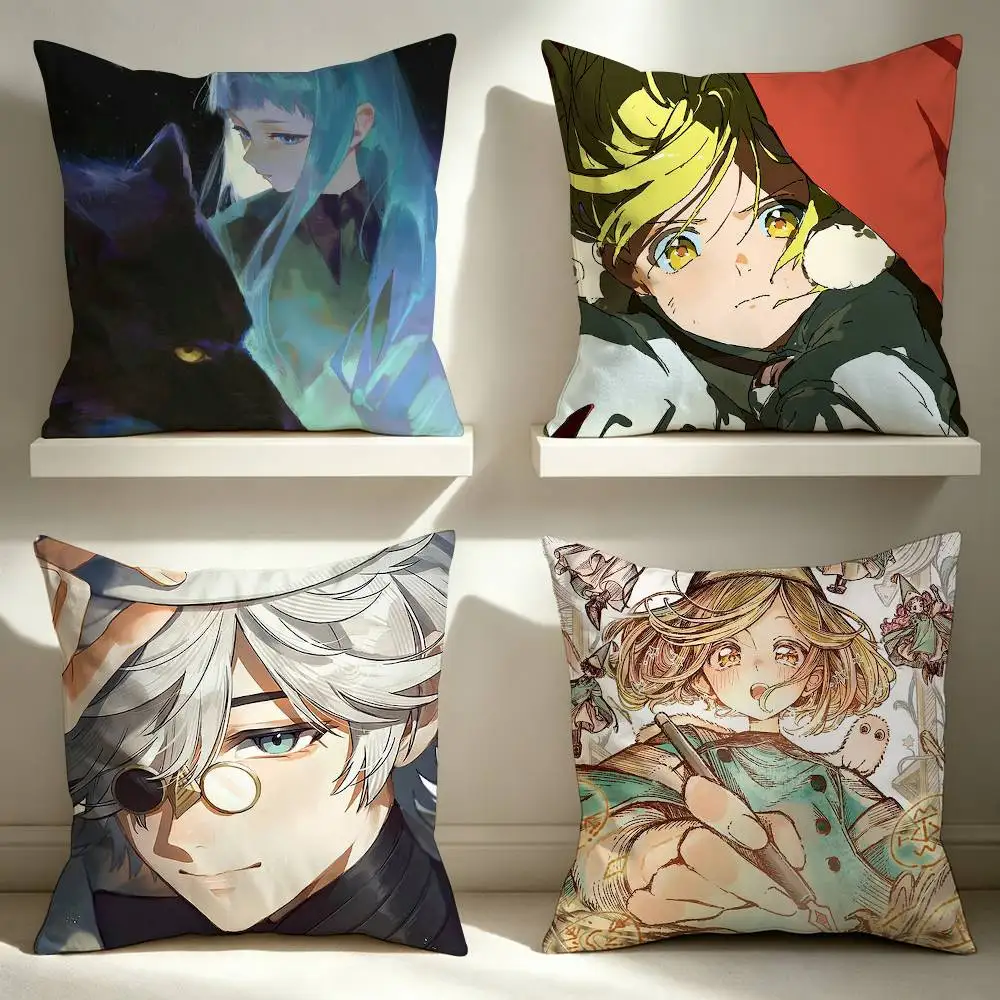 Hot-selling Witch Hat Atelier  Square Double-Sided Printed Pillow Case Sofa Cushion Cover Bedroom Bedside Decor