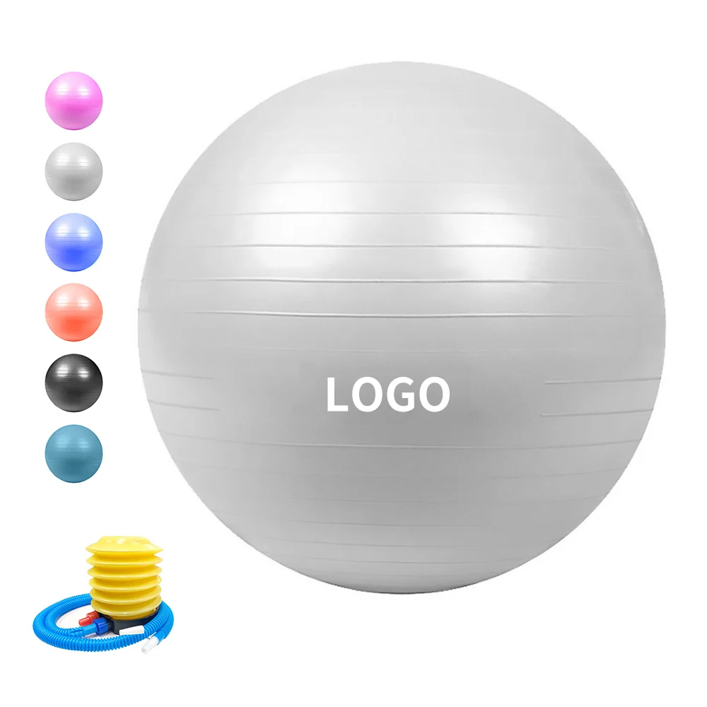 Custom Color Pvc Yoga Ball Fitness 55cm 65cm 75cm Sport Pilates Birthing Ball Training Workout Massage Gym Exercise Ball