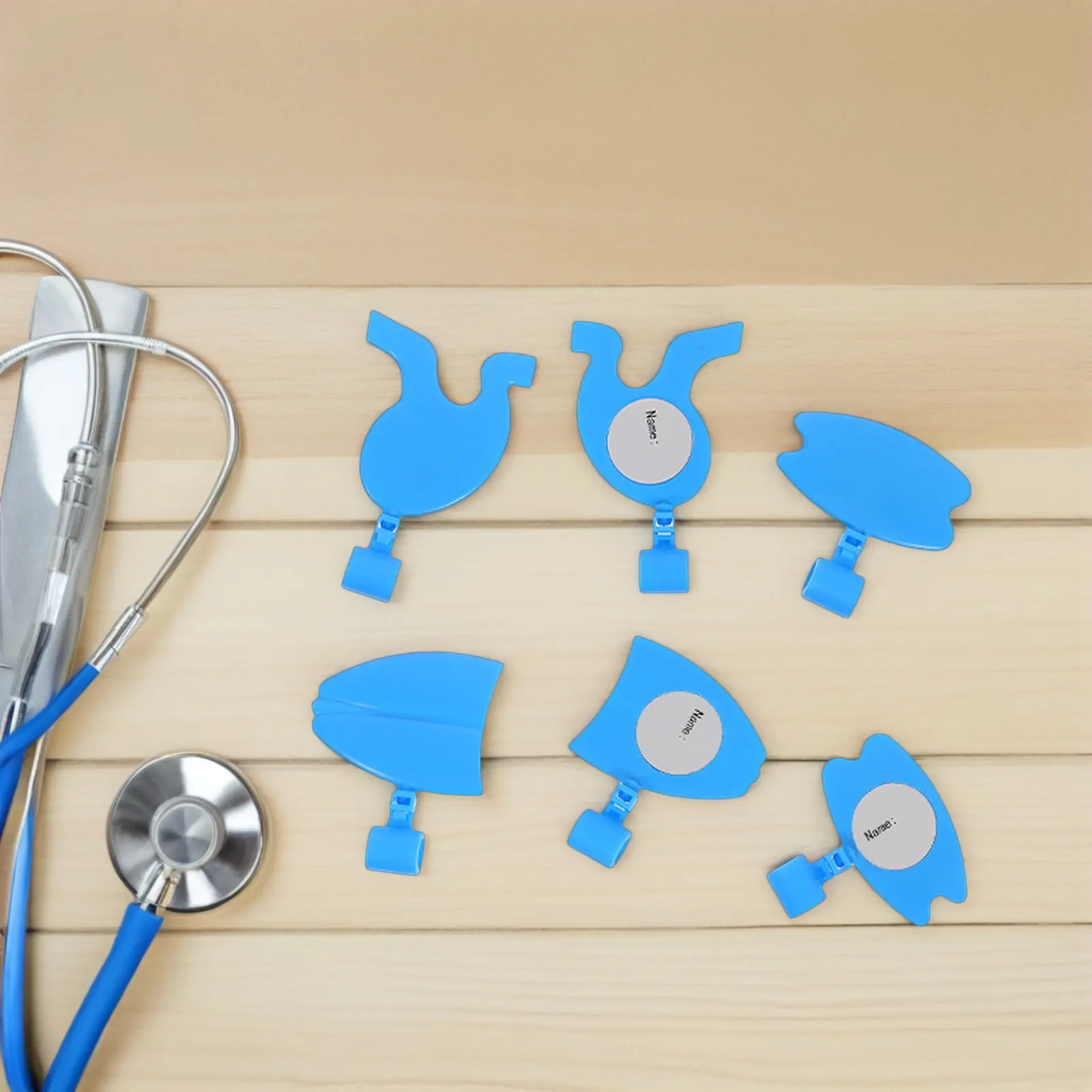 

12Pcs Stethoscope Name Tags Plastic Internal Organ Shaped Doctor Nurse Id Pendant Nameplate for Quick Identification