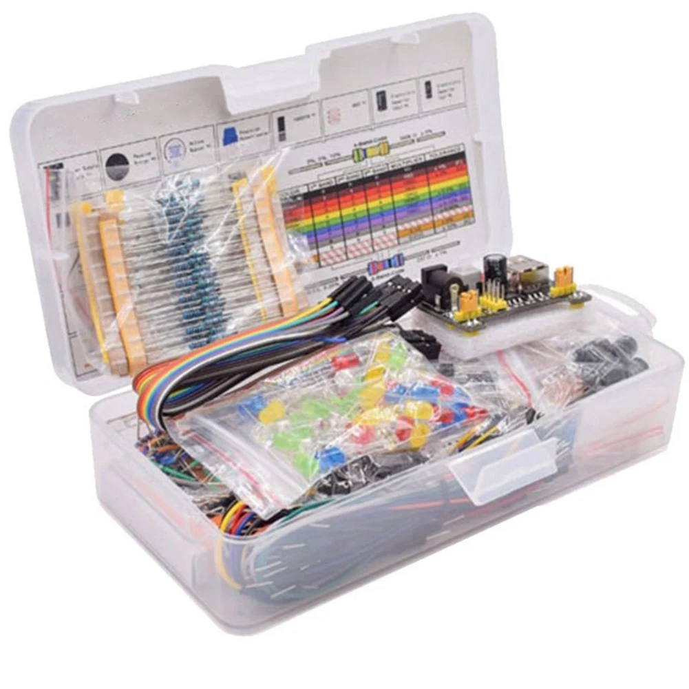 

New Breadboard Set Electronics Component Starter DIY Kit with Plastic Box for Arduino UNO R3 Component Package