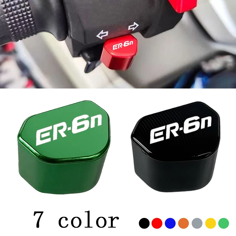 For Kawasaki ER-6N ER6N ER 6N 2009-2025 Accessories CNC Aluminum Motorcycle Switch Button Turn Signal Switch Key Cap