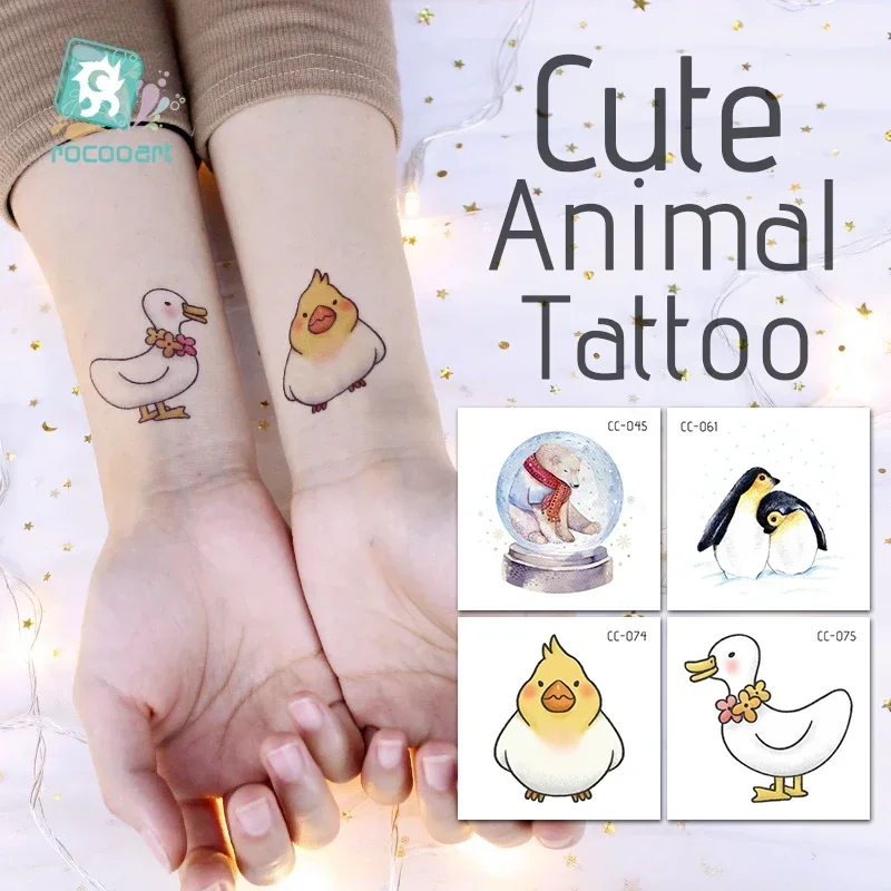 Cute Animals Panda Bear Deer Fox Squirrel Temporary Tattoo Sticker Waterproof Tattoo For Kids  Body Art For Child Girls