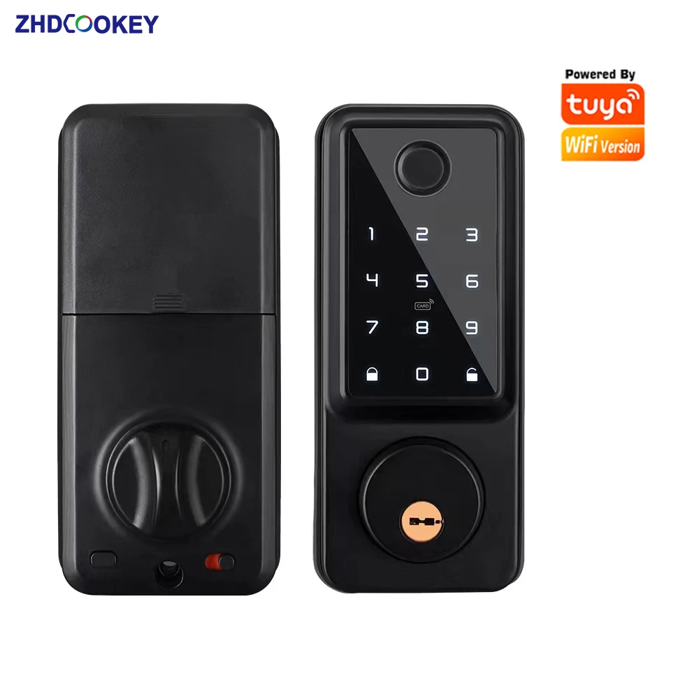 Imagem -05 - Smart App Deadbolt Lock Trava Única Ajustável Código de Senha Eletrônica Cartão Rfid Ttlock Impressão Digital Tuya Wi-fi