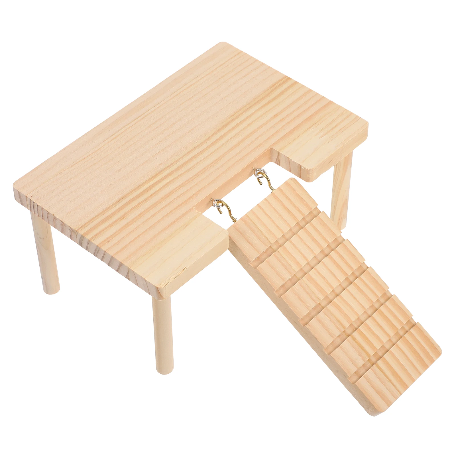 

Small Pet Table Wooden Hamster Ladder Platform For Cage Decor Climbing Exercise Habitat Accessory Gerbil Guinea