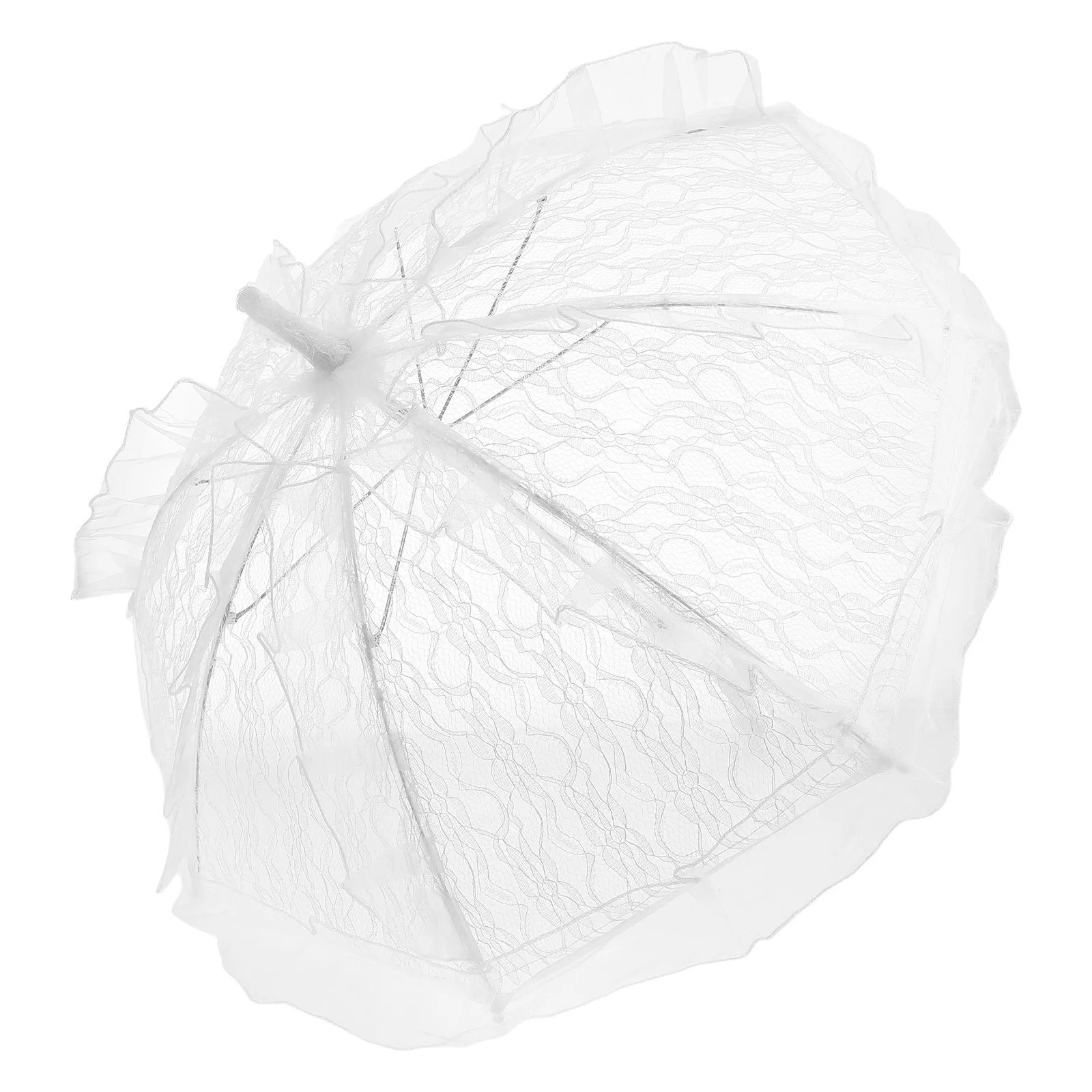 

Lace Umbrella Bridal Parasol Wedding Photography Prop Lightweight Portable Handle Decorative Umbrella For Tea Party