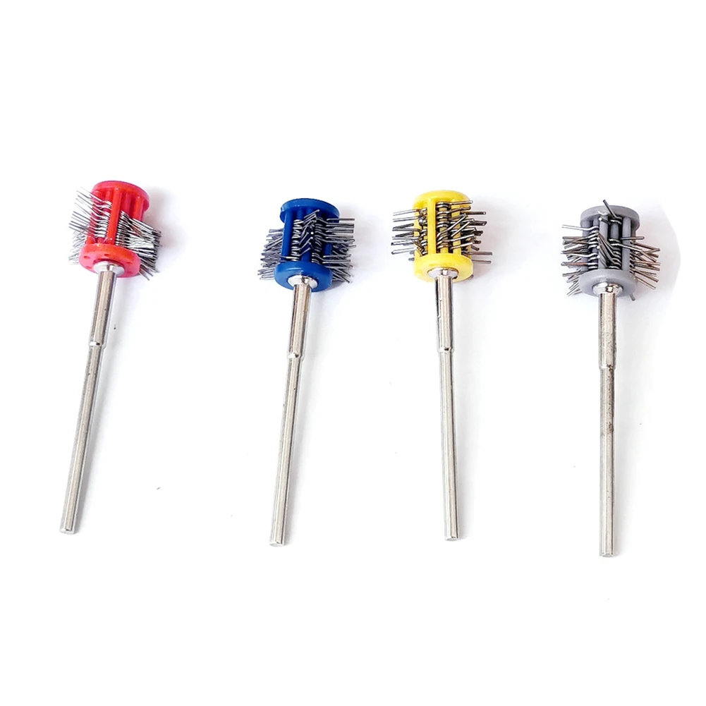 

4Pcs Pro Texturning Brushes Professional Polishing Grit Mounted Matt Wire Brush Jewelry Brush with Handle