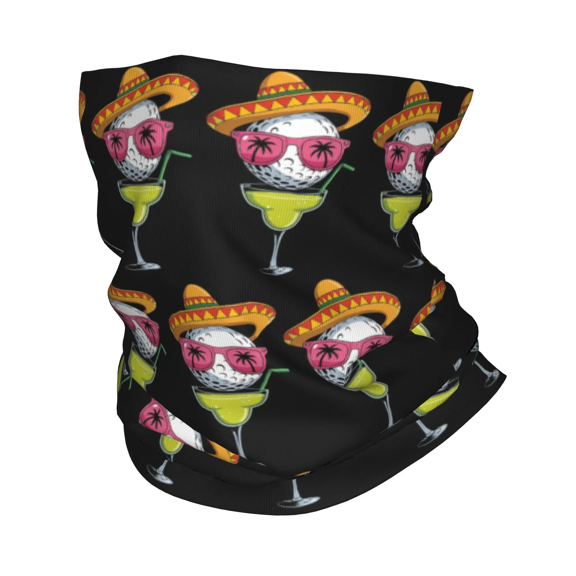 

Cinco de Mayo Golf Ball With Sombrero Margarita Golfer Bandana Neck Gaiter Printed Magic Scarf Headband Cycling Unisex Adult
