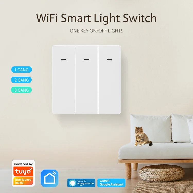 

NEO Tuya Wi-Fi умный европейский 3-позиционный механический выключатель света портативный Tuya Wi-Fi EU выключатель света Wi-Fi переключатель