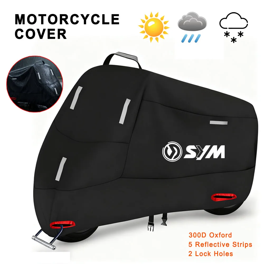 Motorcycle Cover 300D Oxford Waterproof Outdoor Snow Dust UV Protection for SYM CRUISYM 300 250 150 125 JOYMAX Z 300 JETX 150 AD