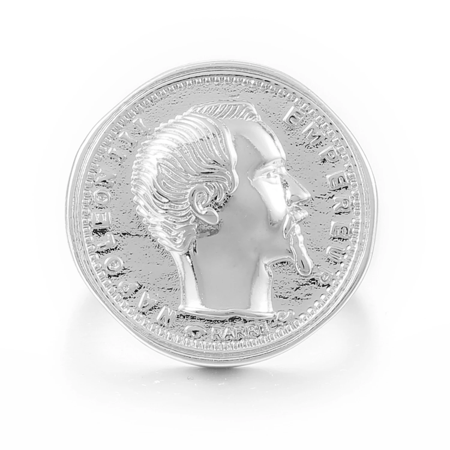 Napoleon III Coin Rings for Women Men 316L Stainless Steel Round Rings Gold Silver Color Punk Style Male Jewelry Gifts