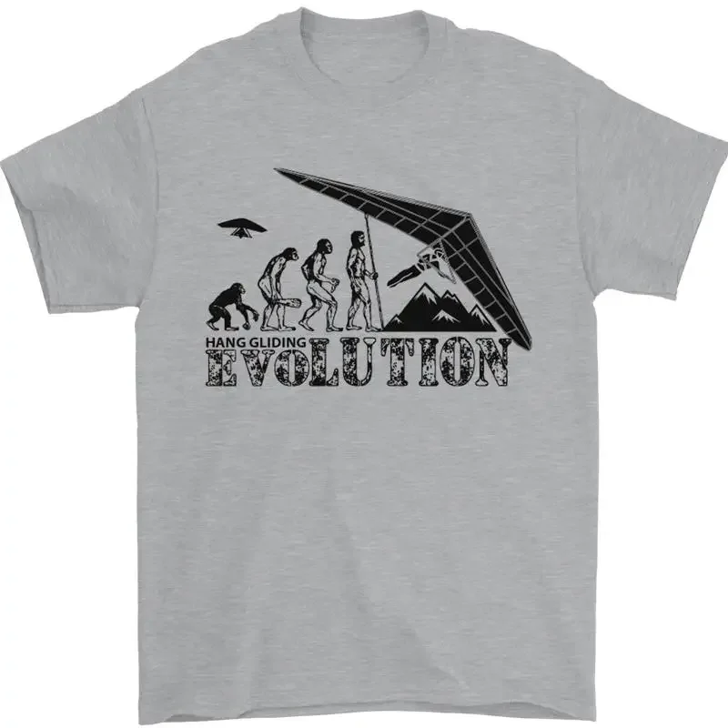 Hängen Gleiten Evolution Lustig Segelflugzeug Herren Maglietta 100% Baumwolle