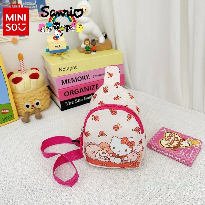 Sanrio 2024 New Children's Chest Bag Fashionable High Quality Girl Waist Bag Cartoon Versatile Children's Storage Shoulder Bag