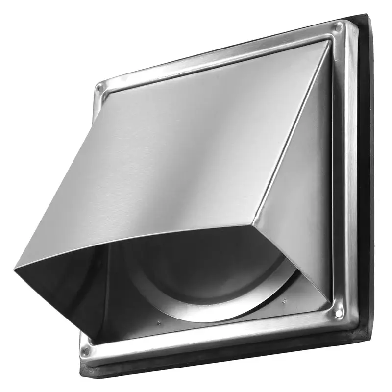 ABKS-6In Dryer Vent Cover Stainless Steel Vent Cover Outdoor Wall With Cushioned Non Return Flap,External Extractor Wall Vent