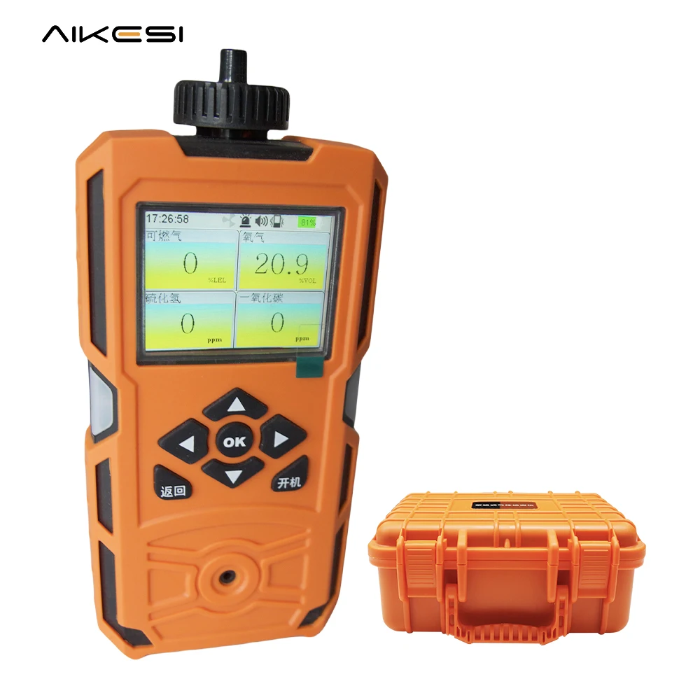 AIKESI X-4BX 4in1 Smart Portable Gas Detector Industrial-grade Color Screen Detects for Industrial Features Sensor Mud Pump