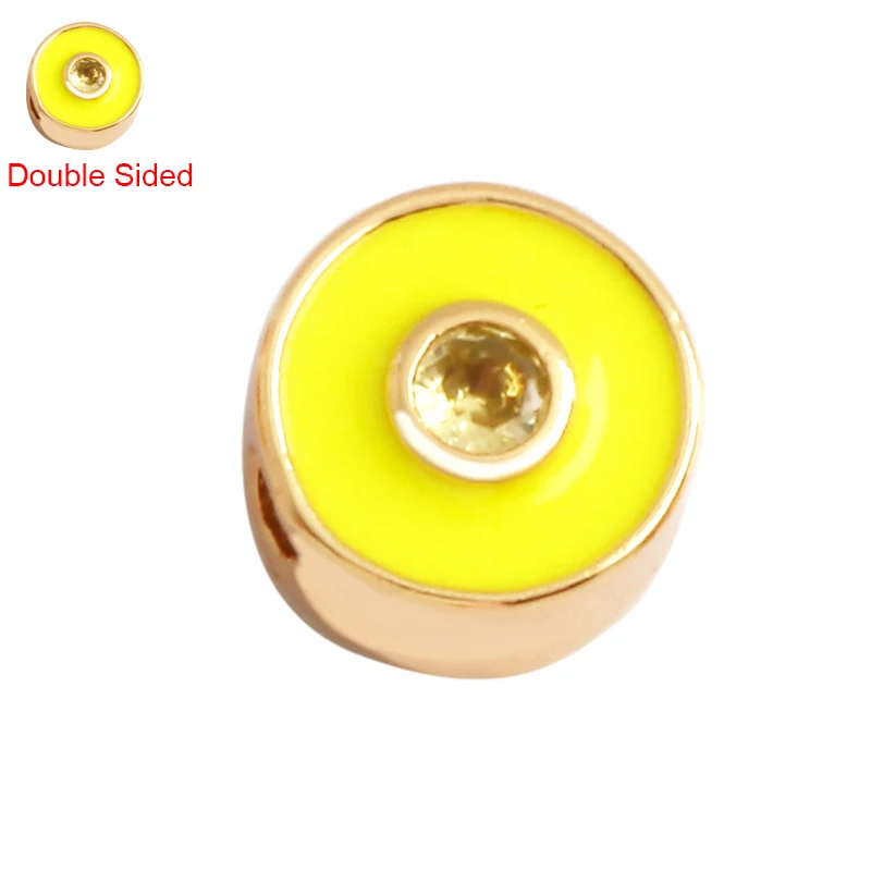 Bunte Emaille Kirsche Apfel Wassermelone Pilz Pommes Frites Perle, 18K vergoldet DIY Armband Halskette Zubehör Versorgung M72 – Detail 7