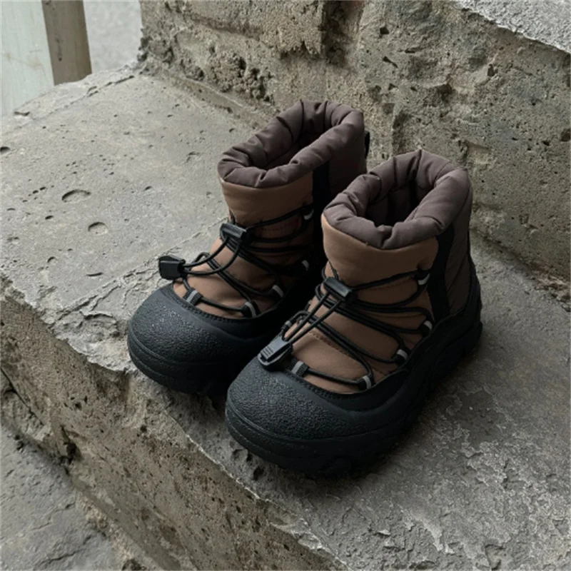 Botas de nieve para niños, impermeables, cálidas, suela de goma de piel, antideslizantes, moda para chicas, EU 26-37, novedad de invierno de 2024