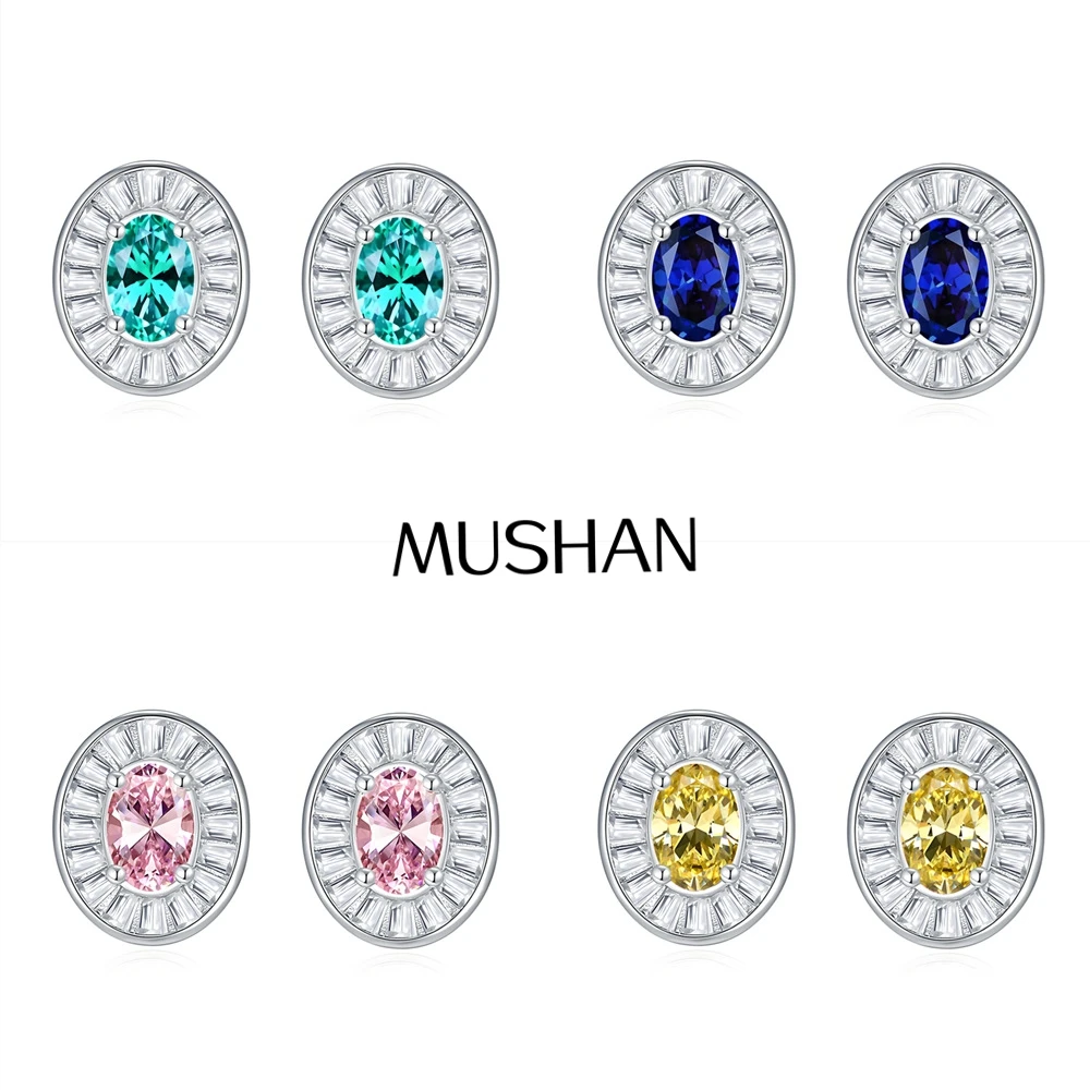 

MuShan Jewelry 925 Sterling Silver Stud Earrings Dangle HCD Diamonds Minimalist Best Friend Gift Women Earring Fine Jewelry