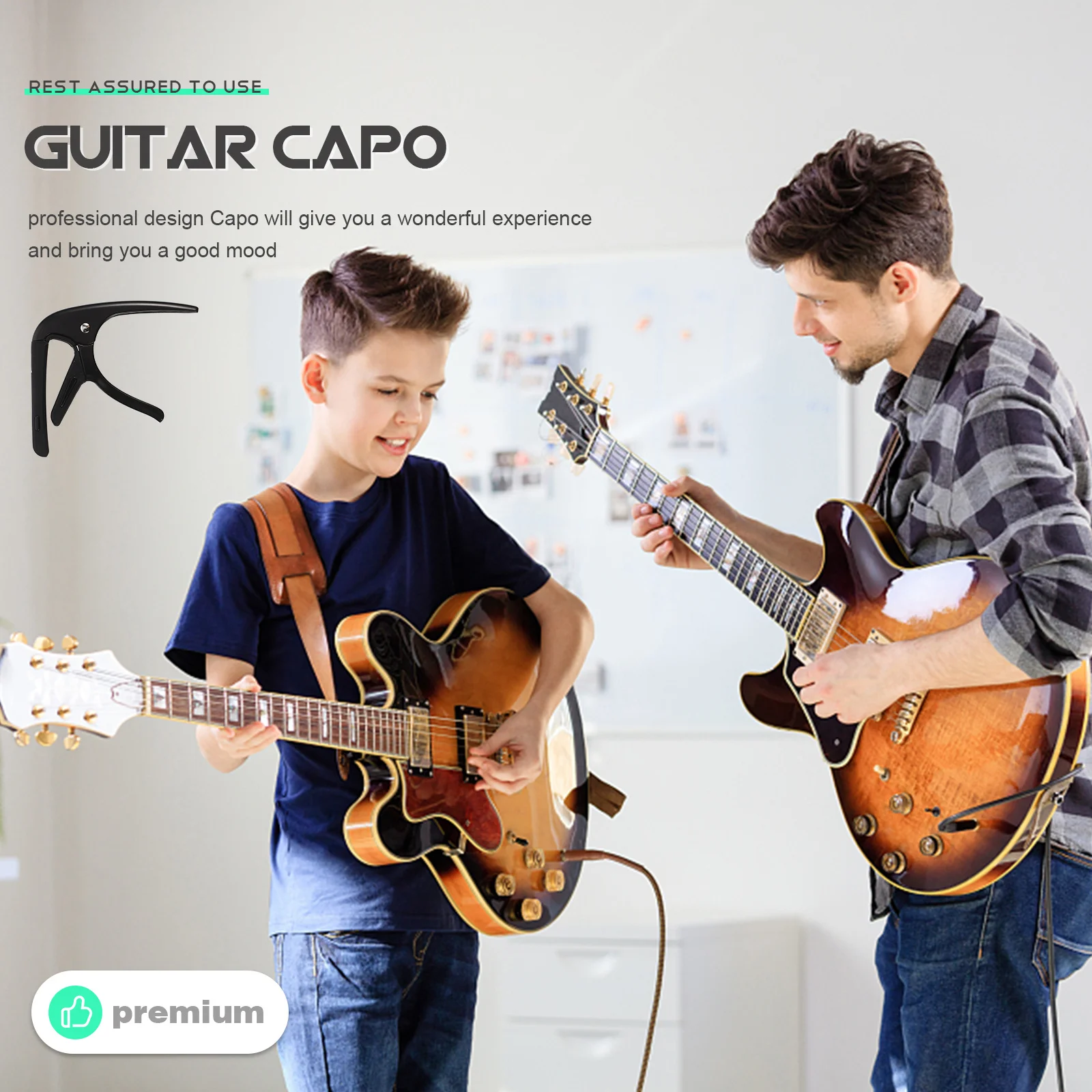 

1Set Guitar Capo Clamp Tone Modified Clip Portable Multi-Function Metal Capo Guitar Picks Acoustic Electric Tone Modified Clip