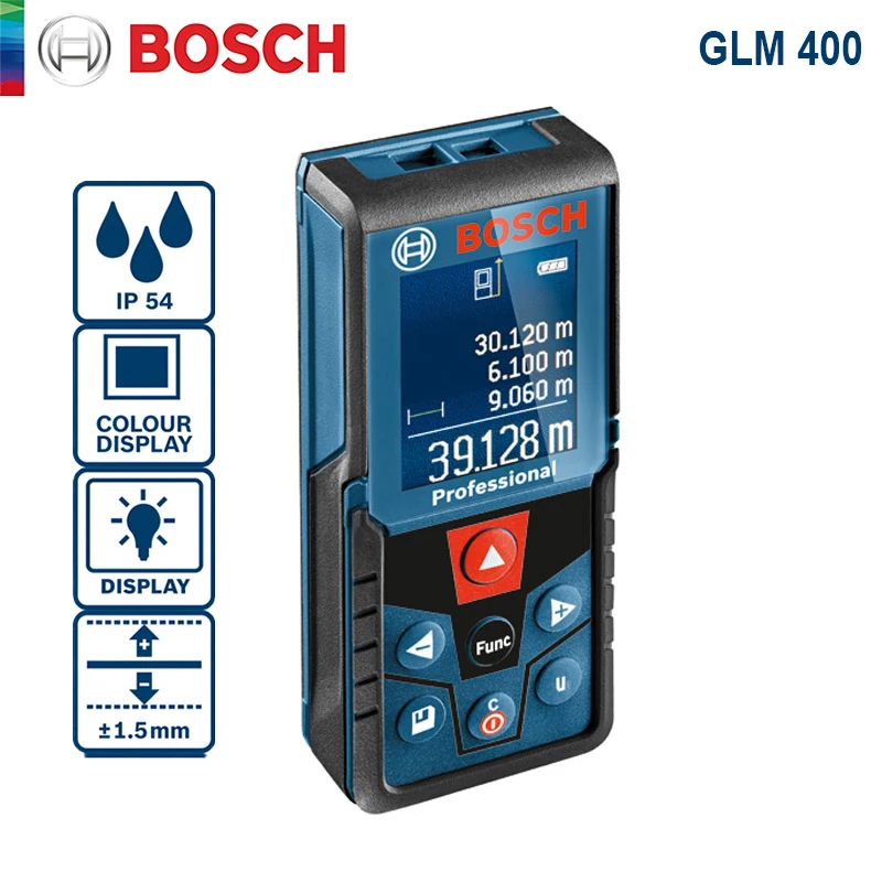 

Bosch GLM 400 Laser Rangefinder Multi Modes Color Screen Distance Meter 40m Range High Precision Laser Tape Measurement Tools