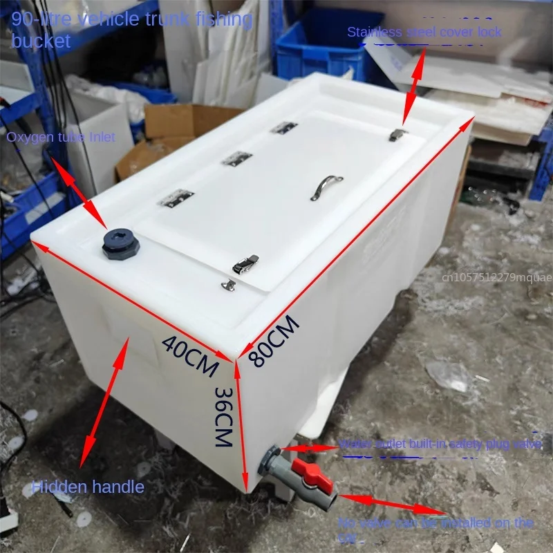 Car with Handle Special Transportation Square Box for Live Fish Outdoor Fishing Car Anti-overflow Sealed Live Fish Box