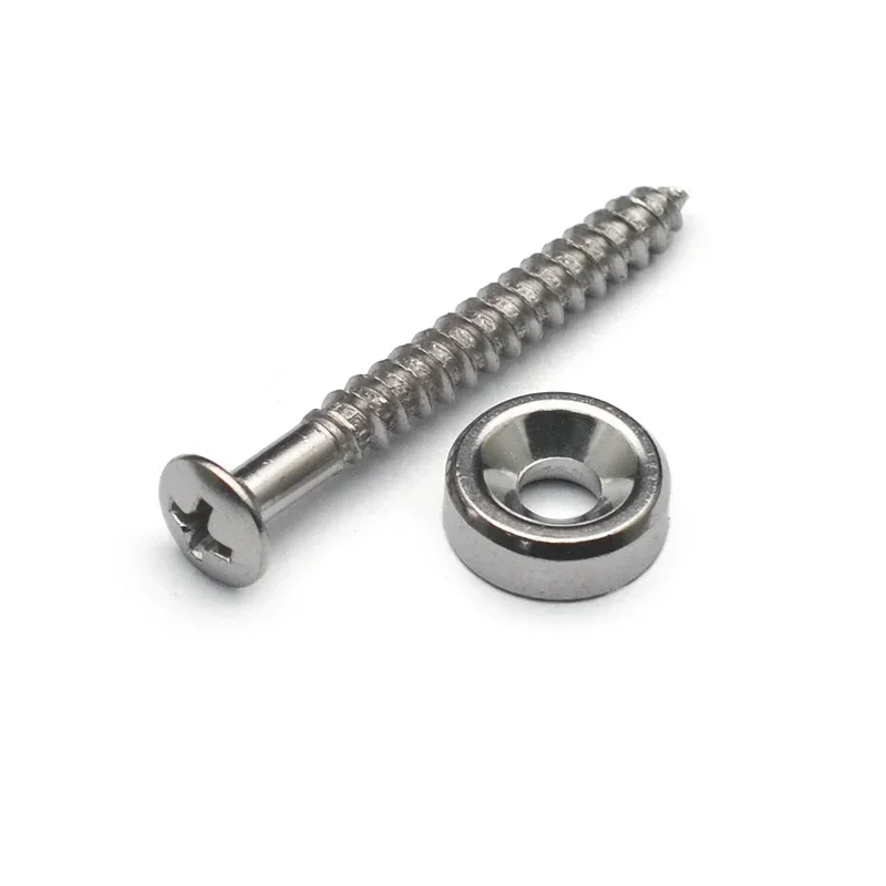 

100pcs Guitar neck Joint Plate Screw Bushings Ferrules For Neck Mounting With Screws black-chrome-Gold